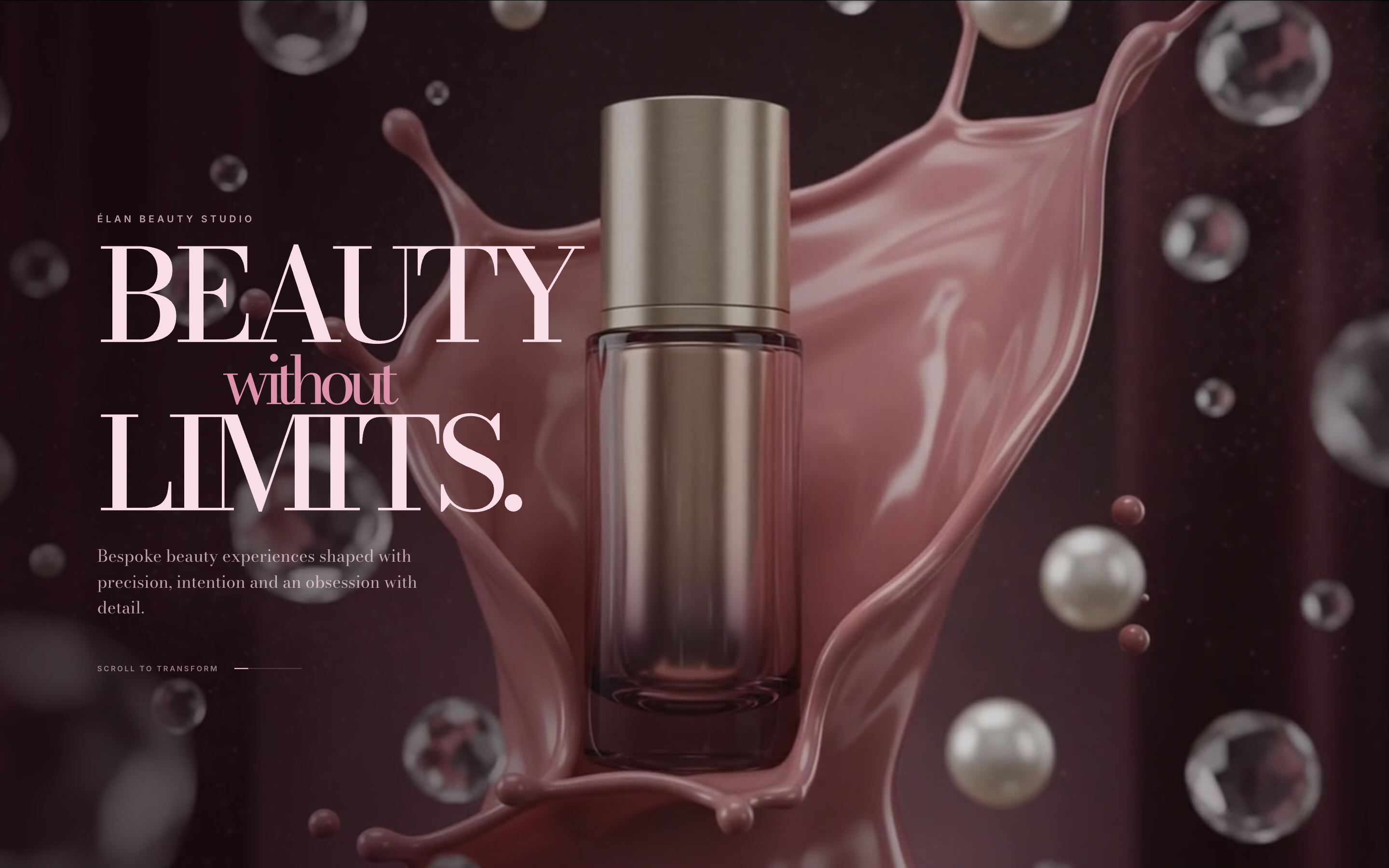 ÉLAN luxury beauty studio website interface